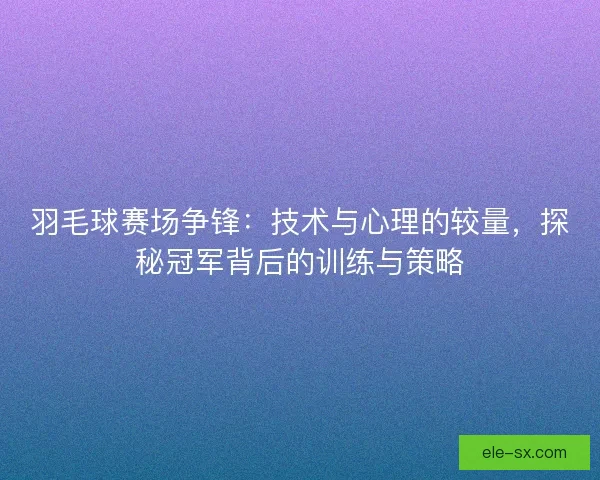 羽毛球赛场争锋：技术与心理的较量，探秘冠军背后的训练与策略